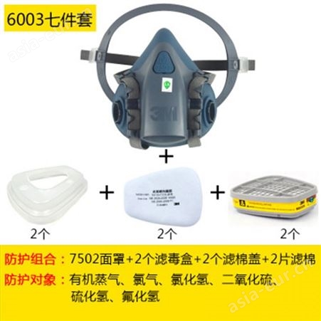 3M防毒面具包邮7502配6000七件套实验室喷漆甲醛劳保呼吸防护套装