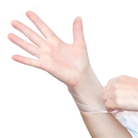 英科一次性PVC检查手套标准型无粉光面通用手套批发实验防护手套