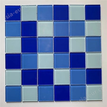 3-10水晶玻璃马赛克玻璃马赛克厚蓝游泳池48水晶马赛克三色蓝游泳池